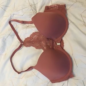 Pink GapBody pink lace bra.